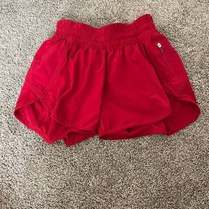Lululemon fast and free dark red shorts